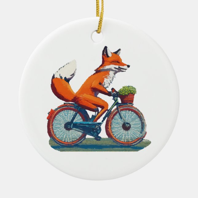 Ornamento De Cerâmica Bicicleta Fox (Frente)