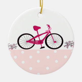 Ornamento De Cerâmica Bicicleta pela Cura - Bicicleta Rosa