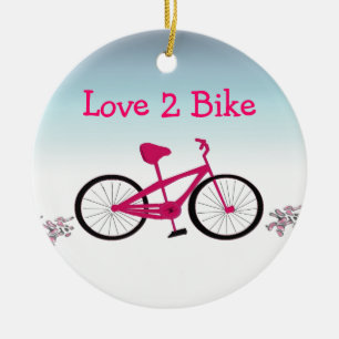 Ornamento De Cerâmica Bicicleta Rosa com Dito Fofo
