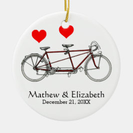 Ornamento De Cerâmica Bicicleta Tandem Vintage Fofa Casamento Personaliz
