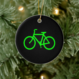 Ornamento De Cerâmica Bicicleta Verde Lima