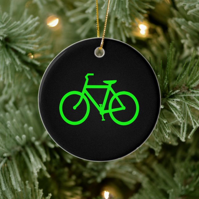 Ornamento De Cerâmica Bicicleta Verde Lima (Árvore)