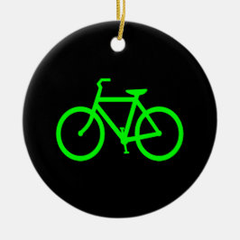 Ornamento De Cerâmica Bicicleta Verde Lima