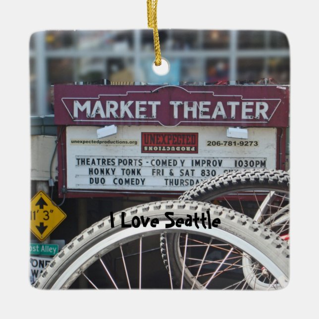 Ornamento De Cerâmica Bicicletas no teatro (Frente)