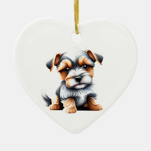 Ornamento De Cerâmica Biewer Personalizado Terrier Puppy