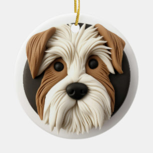 Ornamento De Cerâmica Biewer Terrier Dog 3D inspirado