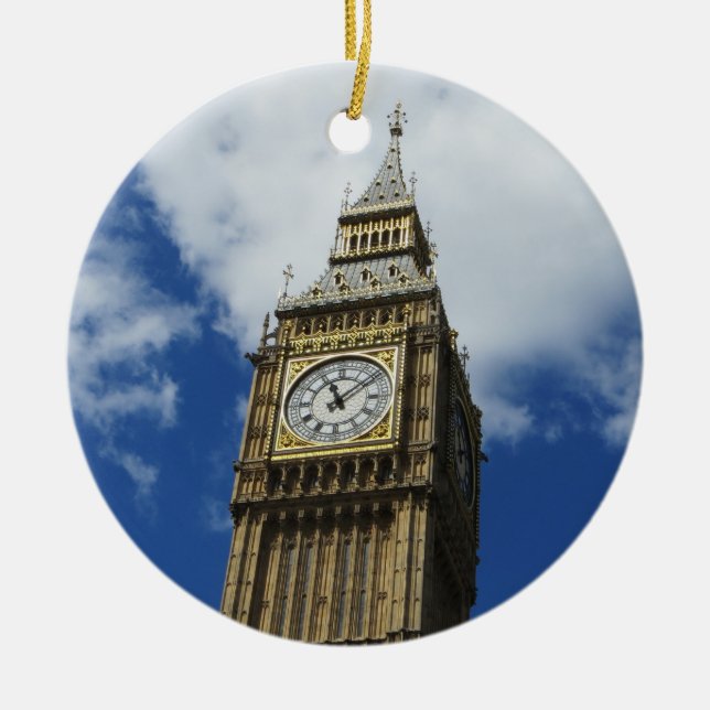 Ornamento De Cerâmica Big Ben, Londres, Inglaterra (Frente)