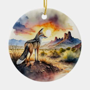 Ornamento De Cerâmica Big Bend National Park Texas Watercolor