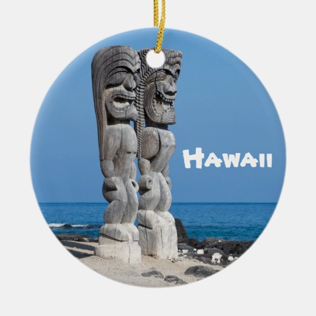 Ornamento De Cerâmica Big Island Tiki Keepsaname (Frente)