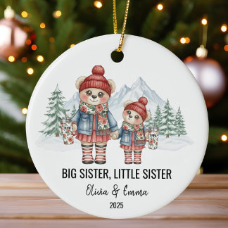 Ornamento De Cerâmica Big Sister Little Sister Personalized Sibling