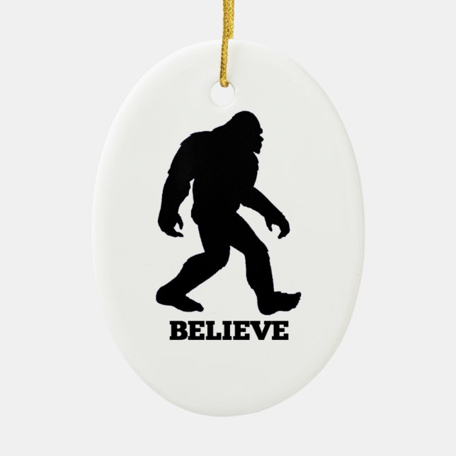 Ornamento De Cerâmica Bigfoot BELIEVE Sasquatch (Frente)