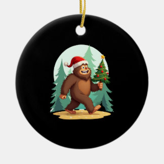 Ornamento De Cerâmica Bigfoot Christmas Tree Santa Hat (2)