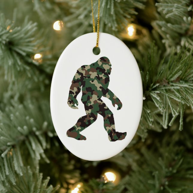 Ornamento De Cerâmica Bigfoot Sasquatch Camo    (Árvore)