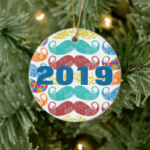 Ornamento De Cerâmica bigode Sr. Hipster Lil Man Baby