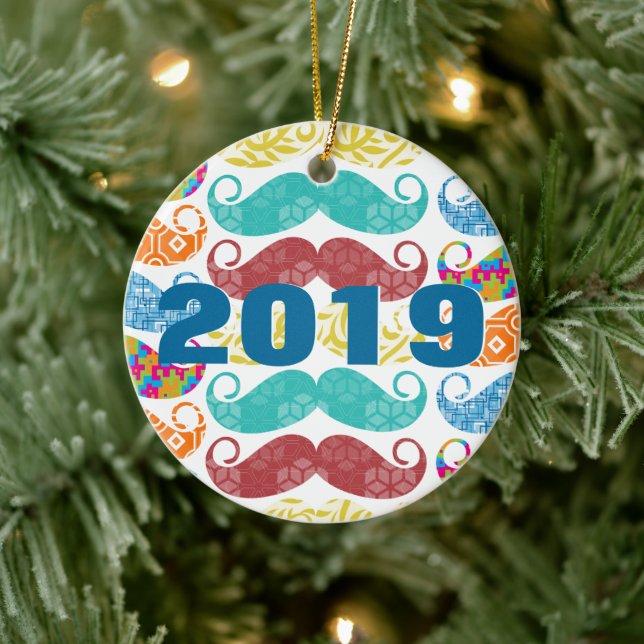 Ornamento De Cerâmica bigode Sr. Hipster Lil Man Baby (Árvore)