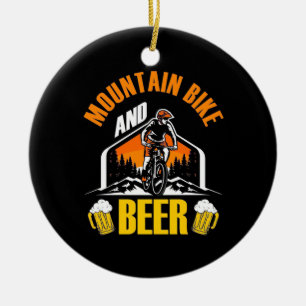 Ornamento De Cerâmica Bike E Cerveja De Montanha