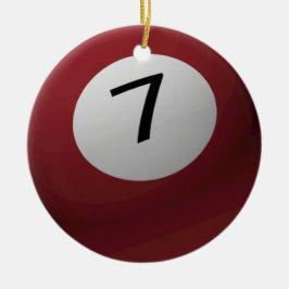ORNAMENTO DE CERÂMICA BILHAR/ENFEITES DE NATAL 7 BOLA DE PISCINA (SETE)