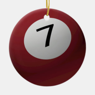 ORNAMENTO DE CERÂMICA BILHAR/ENFEITES DE NATAL 7 BOLA DE PISCINA (SETE)