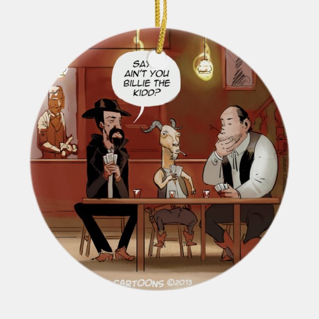 Ornamento De Cerâmica Billy The Kid? Cartoon Engraçado (Frente)