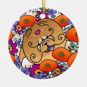 Ornamento De Cerâmica BINDI FLOWER POWER Chow - Ornament