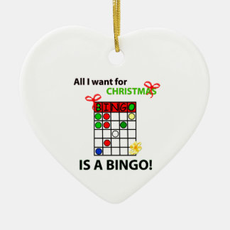Ornamento De Cerâmica BINGO eu quero um bingo para o Natal