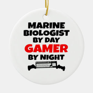 Ornamento De Cerâmica Biólogo Marinho Gamer