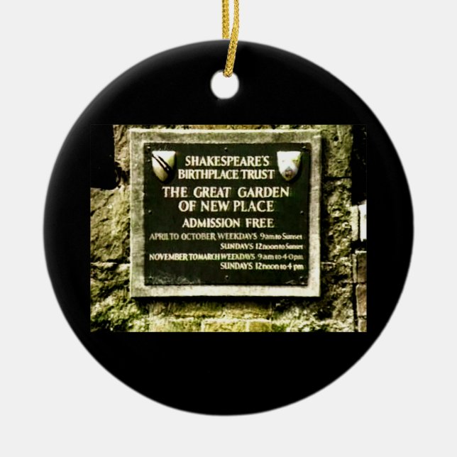 Ornamento De Cerâmica Bir 1986 de Stratford-em cima-Avon Inglaterra (Frente)