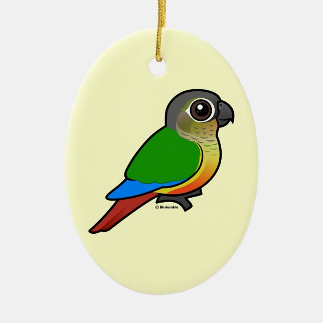 Ornamento De Cerâmica Birdorable Amarelo-tomou partido Conure (Frente)