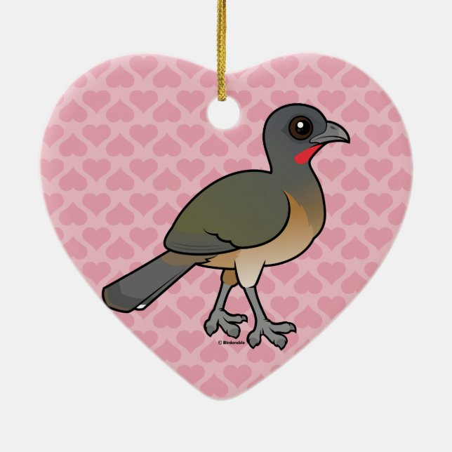 Ornamento De Cerâmica Birdorable Chachalaca liso (Verso)