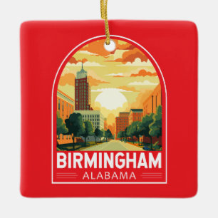 Ornamento De Cerâmica Birmingham Alabama Viagem Art Emblem