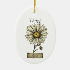 Ornamento De Cerâmica Birthday Daisy