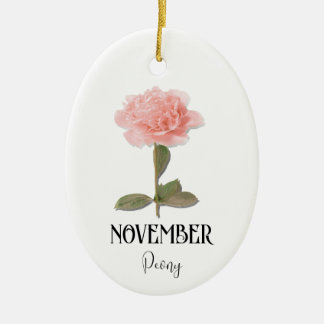 Ornamento De Cerâmica Birthday NovEMBER Birthday Peony Rosa