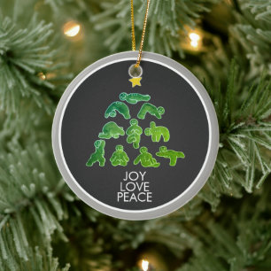 Ornamento De Cerâmica Biscoito de gengibre de Natal Yoga Feriado