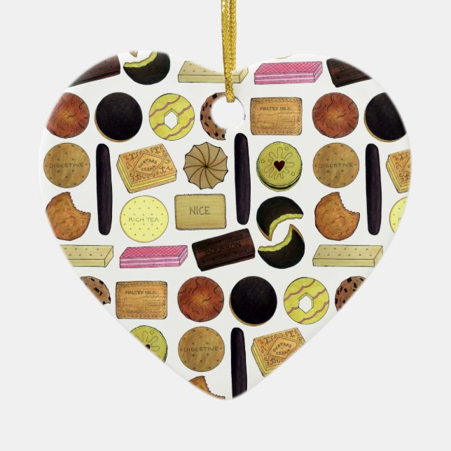 Ornamento De Cerâmica Biscoitos britânicos Pão-de-Atalho Rich Tea Digest (Frente)