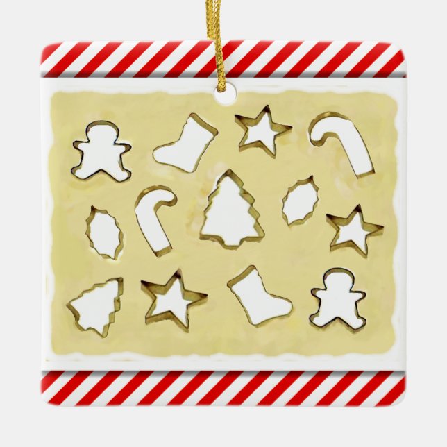 Ornamento De Cerâmica Biscoitos de Natal (Frente)