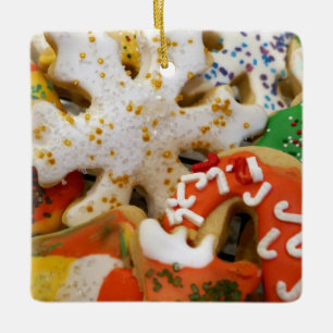 Ornamento De Cerâmica Biscoitos de Natal II Colorido Feriado de Panifica