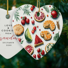 Ornamento De Cerâmica Biscoitos de Natal Vermelhos e Verdes Fofo Padrão 