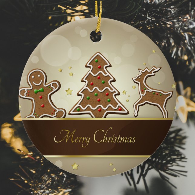 Ornamento De Cerâmica Biscoitos de pão-de-gengala (Criador carregado)