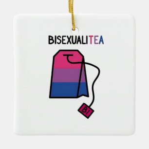 Ornamento De Cerâmica BisexualiTEA Bandeira do Orgulho Bi Tea Bissexual