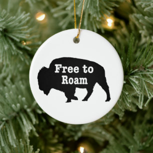 Ornamento De Cerâmica Bison Free To Roam