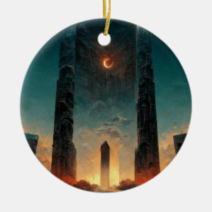 Ornamento De Cerâmica Black Gate Fantasy Sci-Fi Art