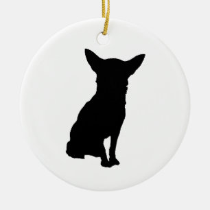 ORNAMENTO DE CERÂMICA BLACK SILHOUETTE CHIHUAHUA