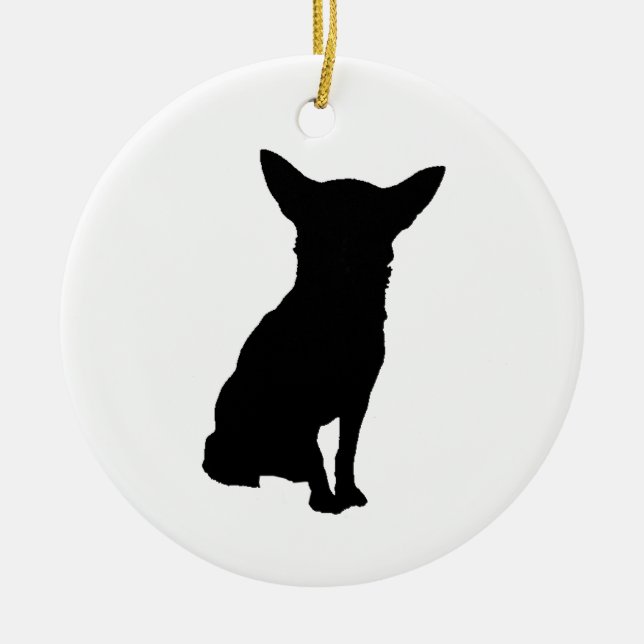 ORNAMENTO DE CERÂMICA BLACK SILHOUETTE CHIHUAHUA (Frente)