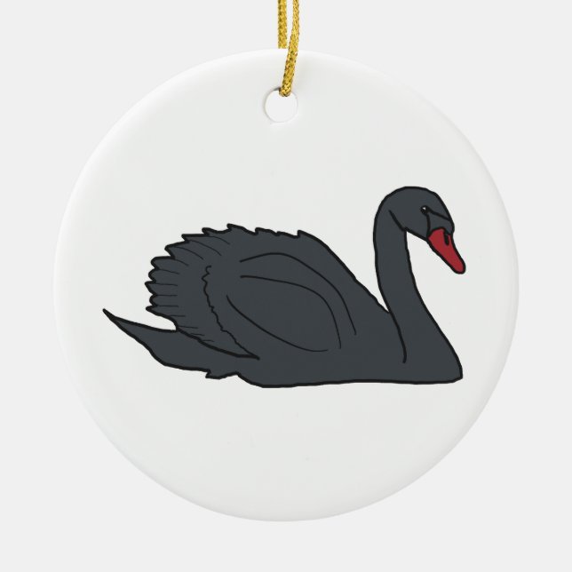Ornamento De Cerâmica Black Swan (Frente)