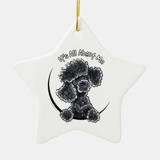 Ornamento De Cerâmica Black Toy Poodle IAAM (Frente)