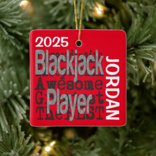 Ornamento De Cerâmica Blackjack Player Extraordinaire CUSTOM