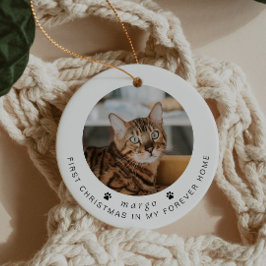 Ornamento De Cerâmica BLAIR Modern 1rua Natal Cat ou Pet Photo