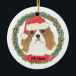 Ornamento De Cerâmica Blenheim Cavalier King Charles Spaniel<br><div class="desc">Faça a lista legal este ano com um ornamento personalizado do seu doce cavaleiro cavaleiro charles spaniel!</div>