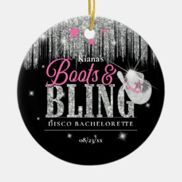 Ornamento De Cerâmica Bling Disco Bachelorette ID925