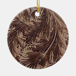 Ornamento De Cerâmica Bloco de impressão do design da tulipa, 1875